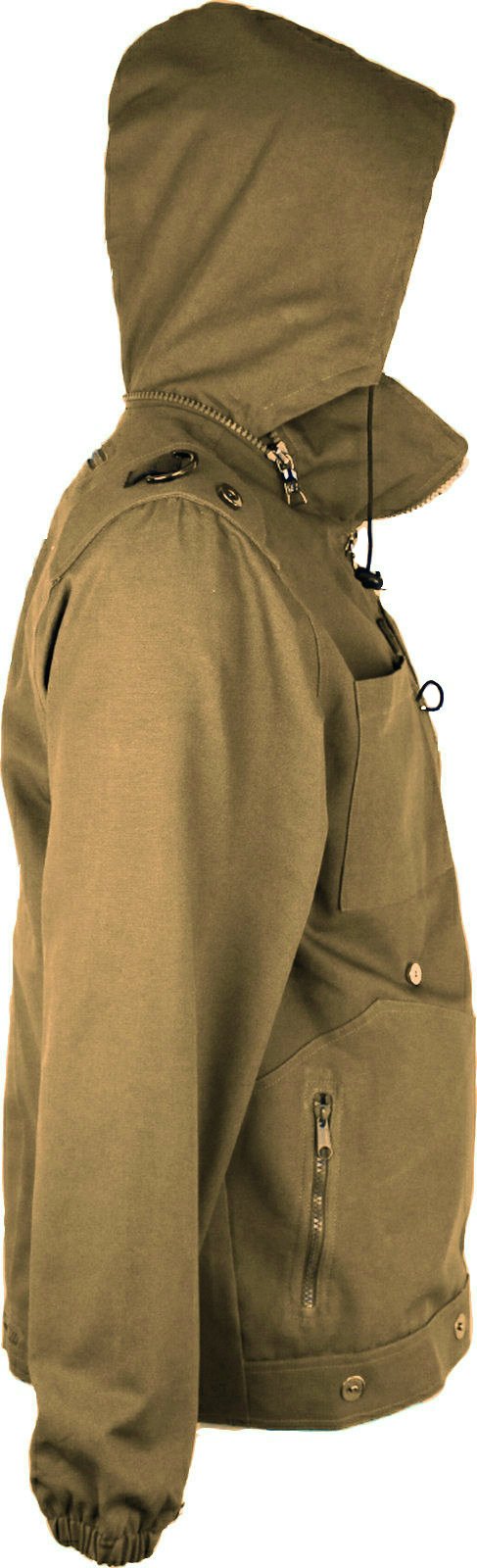 Cotton Canvas Jacket Convertible to Carry-On Backpack Travel Outdoor Camping Fishing Khaki / 2XL